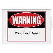 Customizable Warning Sign Cards (Front Horizontal)