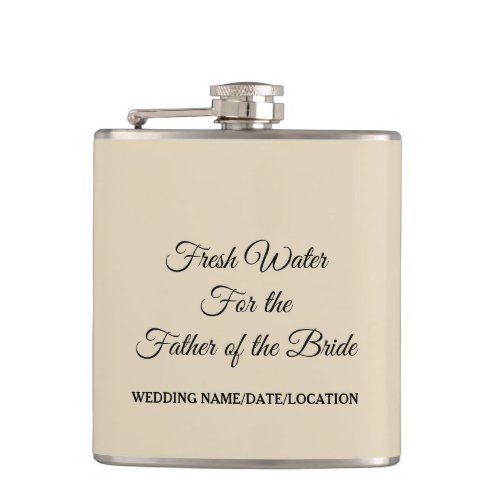 CUSTOMIZABLE Water for Father of the Bride Flask