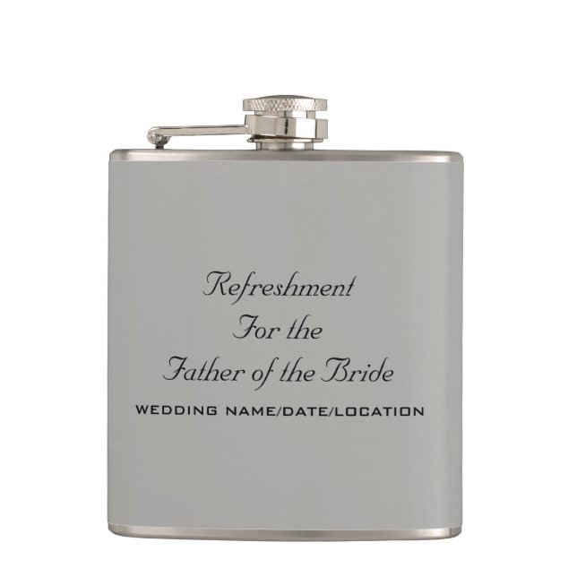CUSTOMIZABLE Water for Father of the Bride Flask (Front)