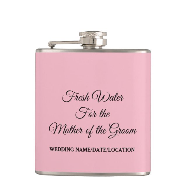 CUSTOMIZABLE Water for Mother of the Groom Flask (Front)