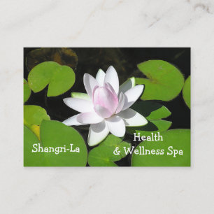 CUSTOMIZABLE/WATER LILY/WHITE WITH PALE PINK BUSINESS CARD