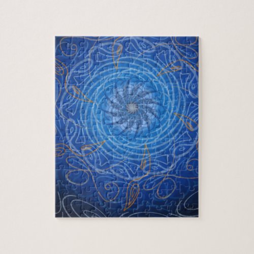 Customizable Water Psychedelic spirograph Jigsaw Puzzle