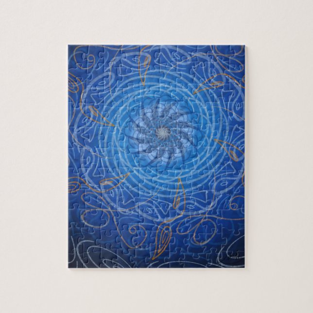 Customizable Water (Psychedelic spirograph) Jigsaw Puzzle (Vertical)