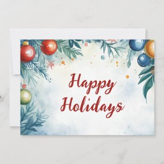 Customizable Watercolor Christmas Baubles