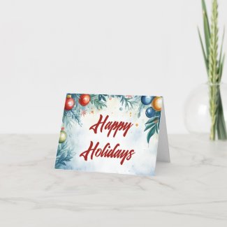 Customizable Watercolor Christmas Baubles
