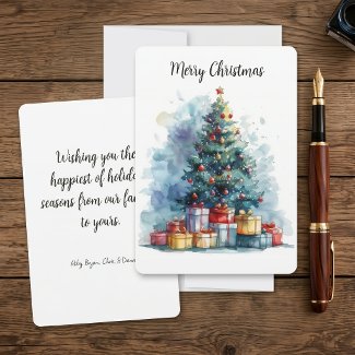 Customizable Watercolor Christmas Tree