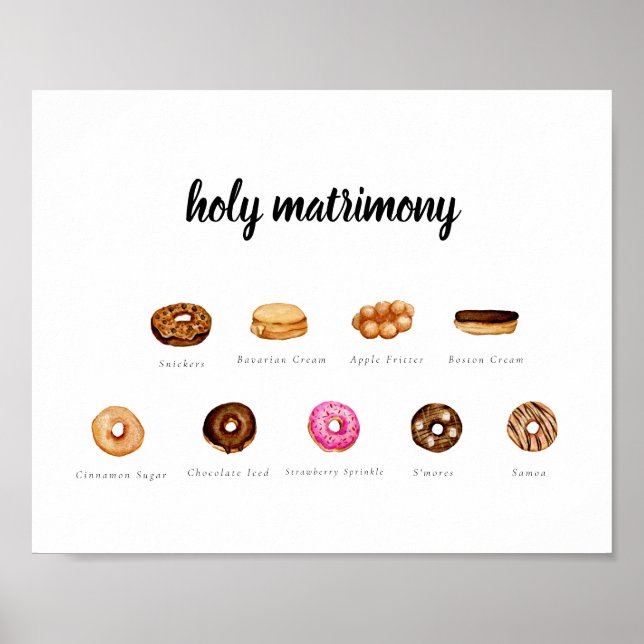 Customizable Watercolor Donut Sign (Front)