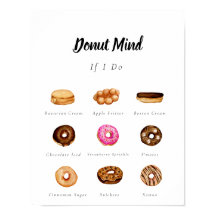 Customizable Watercolor Donut Sign