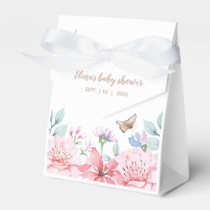 Customizable Watercolor Floral Butterfly Favor Box