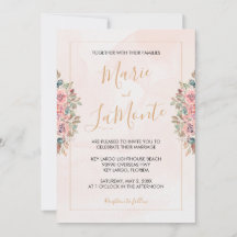 Customizable Watercolor Floral Wedding Invitation