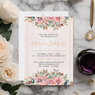 Customizable Watercolor Floral Wedding Invitation
