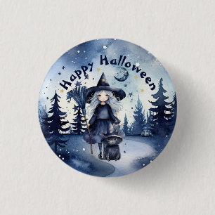 Customizable Watercolor Halloween Button