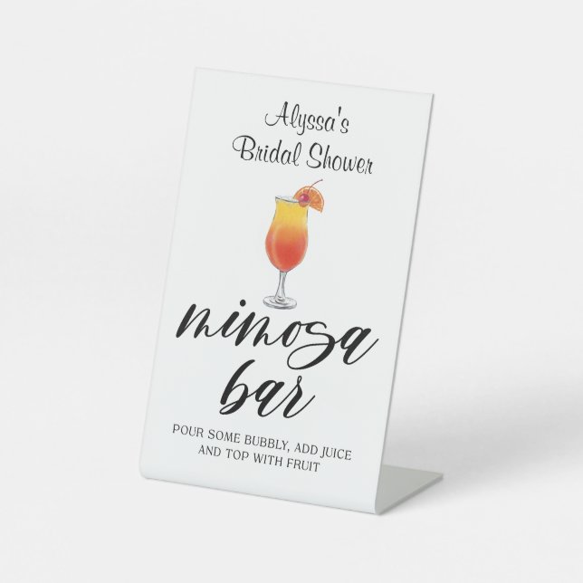 Customizable Watercolor Mimosa Bar Sign (Front)