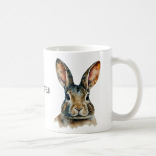 Customizable Watercolor Rabbit Portrait Mug