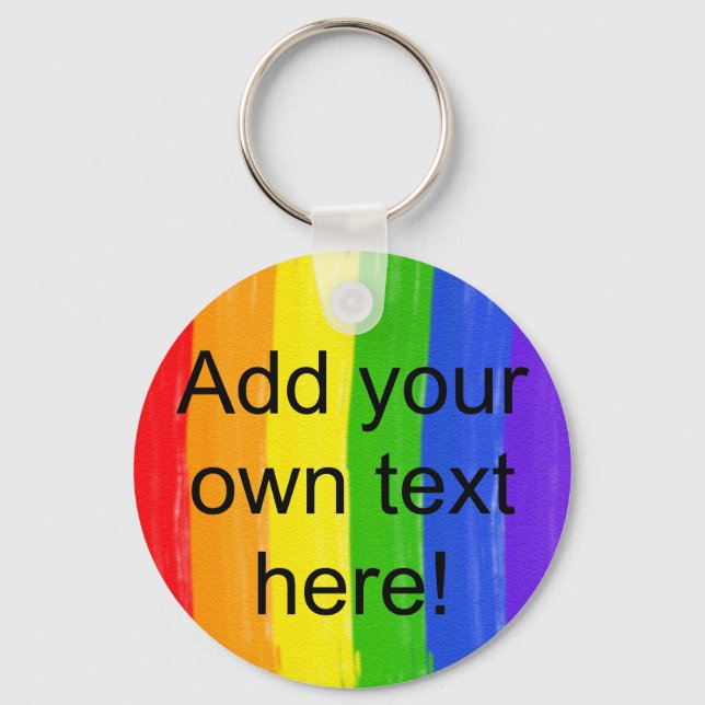 Customizable Watercolor Rainbow Keychain (Front)