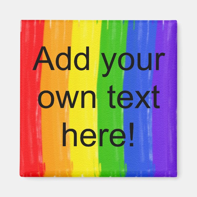 Customizable Watercolor Rainbow Magnet (Front)