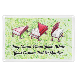Customizable Watercolor Splash Design & Book-on-Wh Acrylic Tray