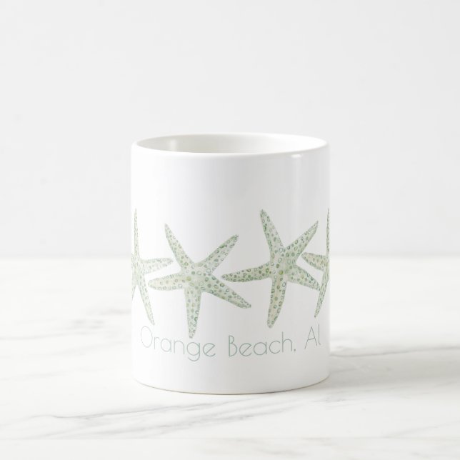 Customizable Watercolor Starfish Trio Coffee Mug (Center)