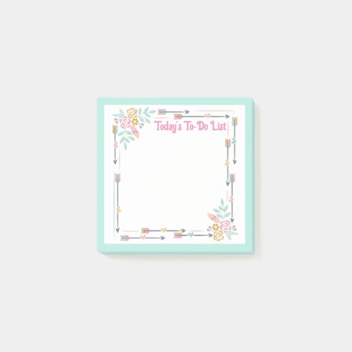 Customizable Watercolour Floral To_Do List Post_it Notes