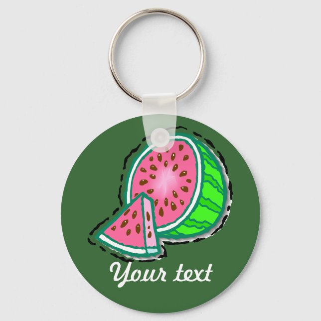 Customizable Watermelon Keychain (DARK) (Front)