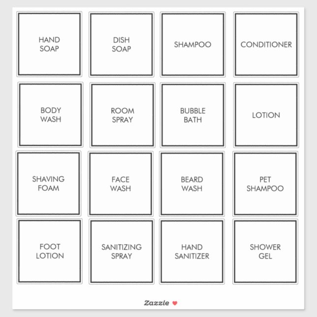 Customizable Waterproof White Dispenser Labels (Sheet)