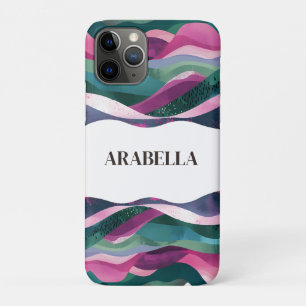 Customizable Waves  Abstract Mountain Landscape  iPhone 11 Pro Case