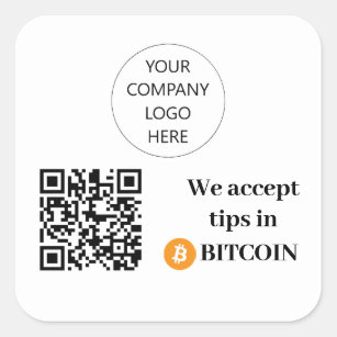 Customizable We Accept Tips in Bitcoin Sticker