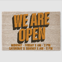 Customizable We Are Open Sign with Hours