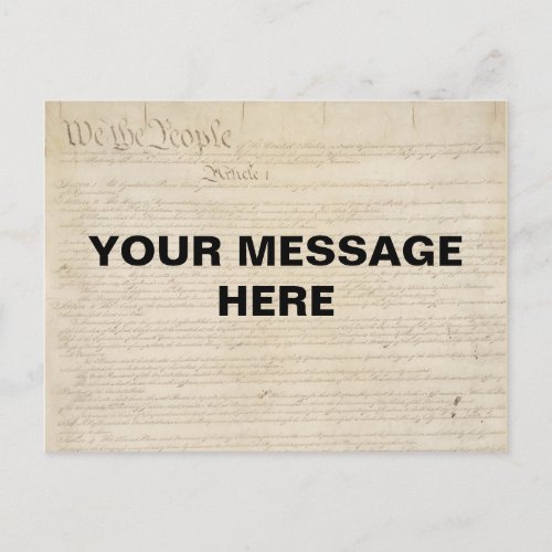 Customizable We the People Constitution Background Postcard