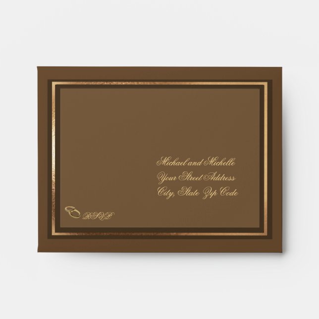 Customizable Wedding 5 ¾ x 4 3/8 RSVP Envelope (Front)