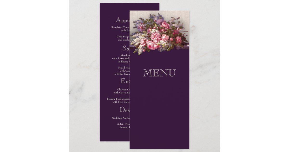 Customizable Wedding Anniversary Menu Cards | Zazzle.com
