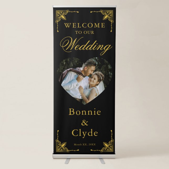 Customizable Wedding Banner Retractable Display (Front)
