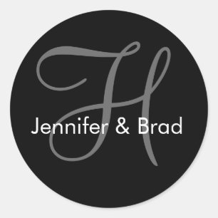 Customizable Wedding Bride Groom Monogram Sticker