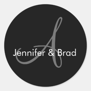 Customizable Wedding Bride Groom Monogram Sticker