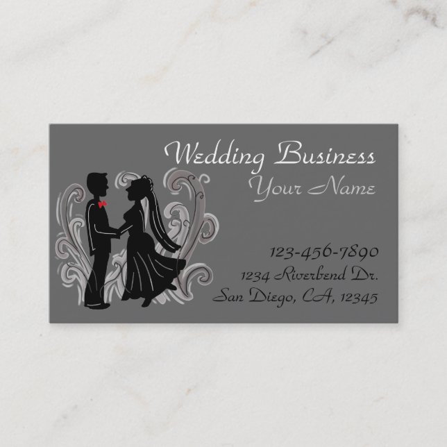 Customizable wedding business cards (Front)