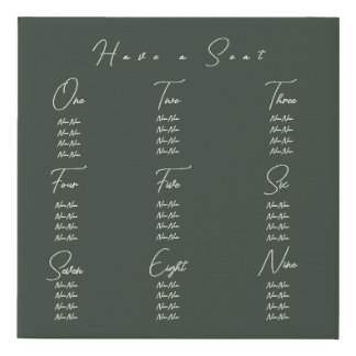 Customizable Wedding Chart Faux Canvas Print