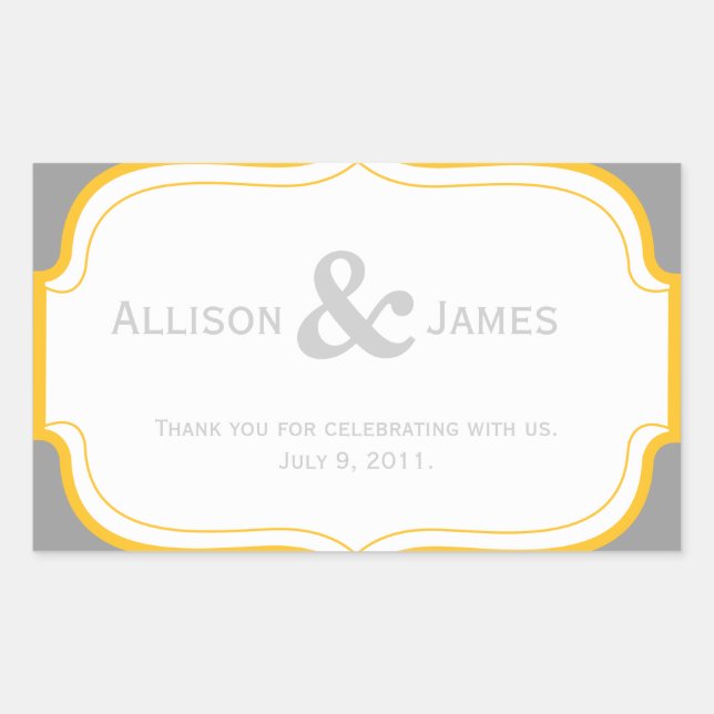 Customizable Wedding Favor Label Sticker (Front)