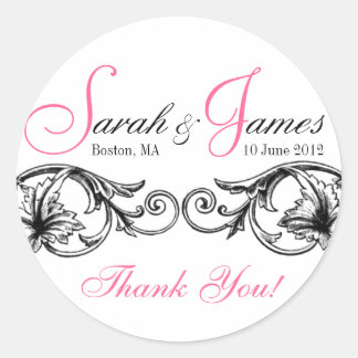 Customizable Wedding Favor or Cake Box Labels Pink