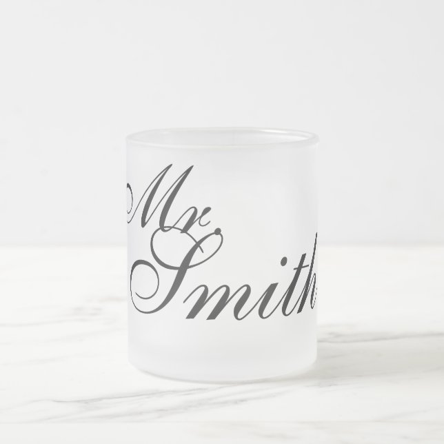 Customizable wedding gift frosted coffee mug (Center)