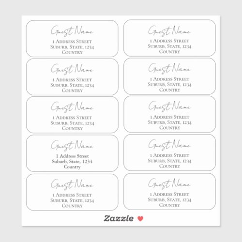 Customizable Wedding Guest Address Label