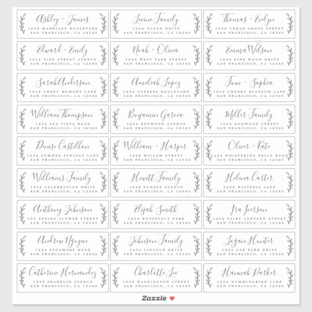 Customizable Wedding Guest Address Labels (Sheet)