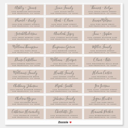 Customizable Wedding Guest Address Labels