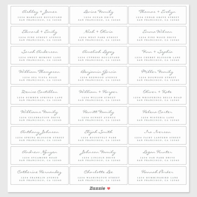 Customizable Wedding Guest Address Labels (Sheet)