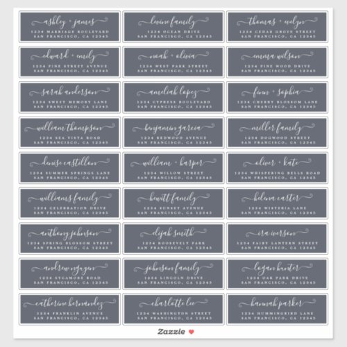 Customizable Wedding Guest Address Labels