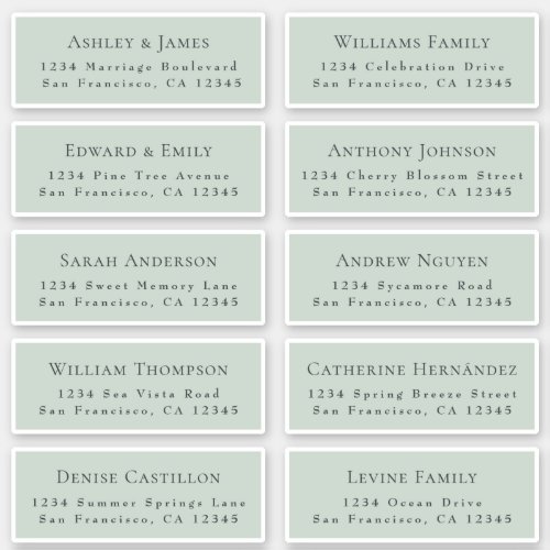 Customizable Wedding Guest Address Labels