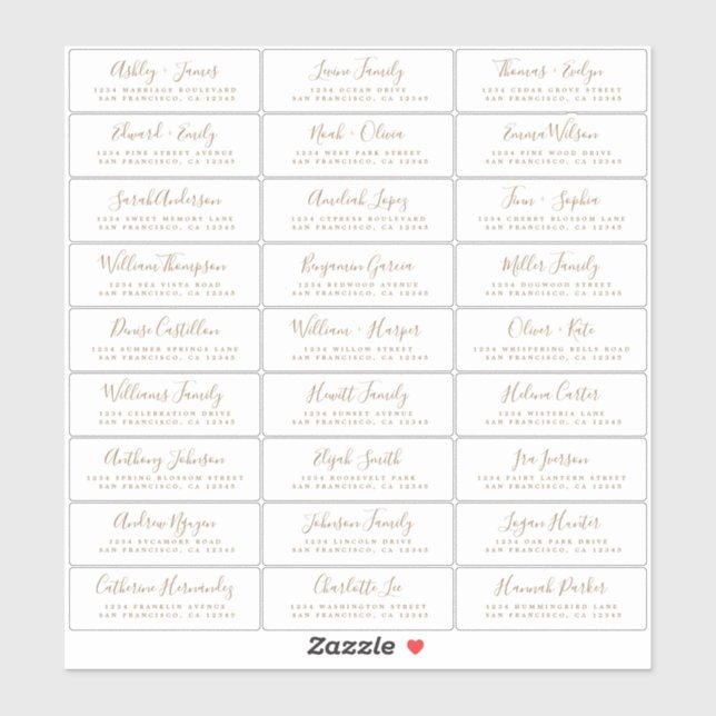 Customizable Wedding Guest Address Labels (Sheet)