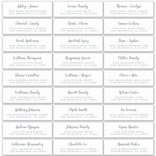 Customizable Wedding Guest Address Labels