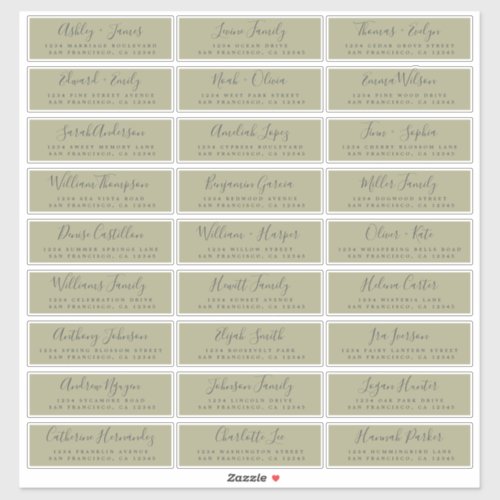 Customizable Wedding Guest Address Labels