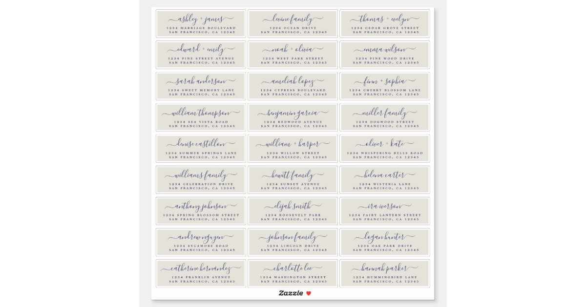 Customizable Wedding Guest Address Labels | Zazzle.com