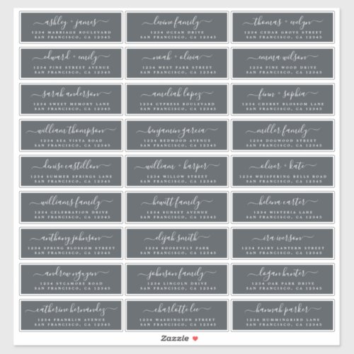 Customizable Wedding Guest Address Labels